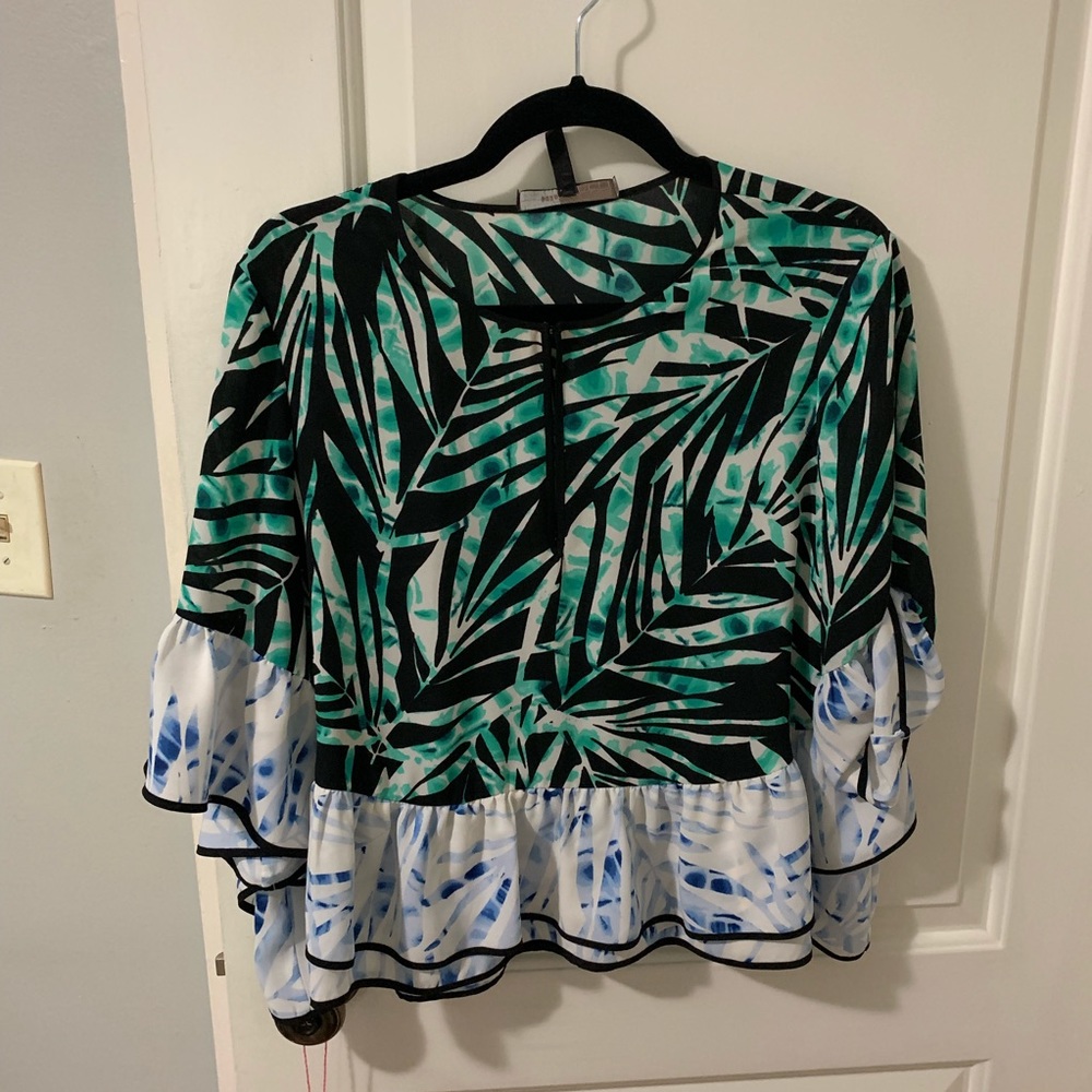 Ruffled Printed Blouse